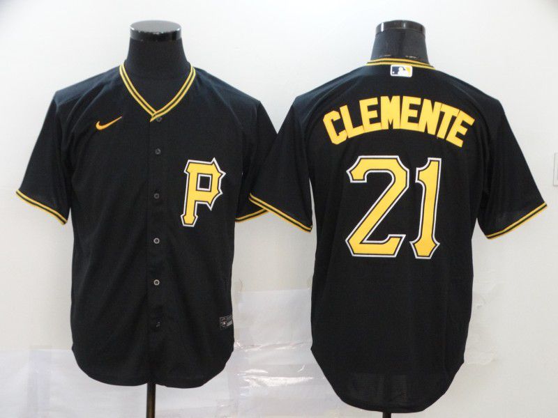 Men Pittsburgh Pirates #21 Clemente Black Nike Game MLB Jerseys->pittsburgh pirates->MLB Jersey